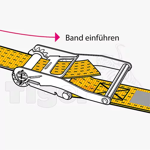 PES Ratschenzurrgurte mit 2 Spitzhaken, 2-teilig aus Polyester zur Ladungssicherung nach EN 12195-2